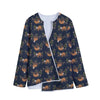 Cute Sloth Pattern Print Long Sleeve Short Coat