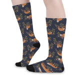 Cute Sloth Pattern Print Long Socks