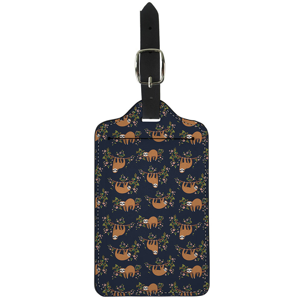Cute Sloth Pattern Print Luggage Tag