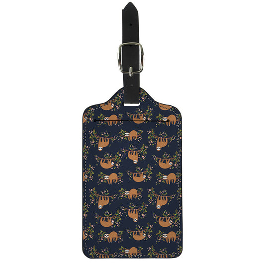 Cute Sloth Pattern Print Luggage Tag