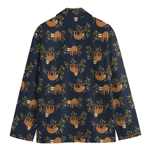 Cute Sloth Pattern Print Men's Blazer