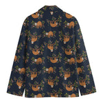 Cute Sloth Pattern Print Men's Cotton Blazer