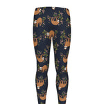 Cute Sloth Pattern Print Men's leggings