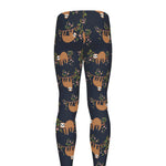 Cute Sloth Pattern Print Men's leggings