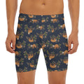 Cute Sloth Pattern Print Men's Long Boxer Briefs