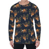 Cute Sloth Pattern Print Men's Long Sleeve T-Shirt