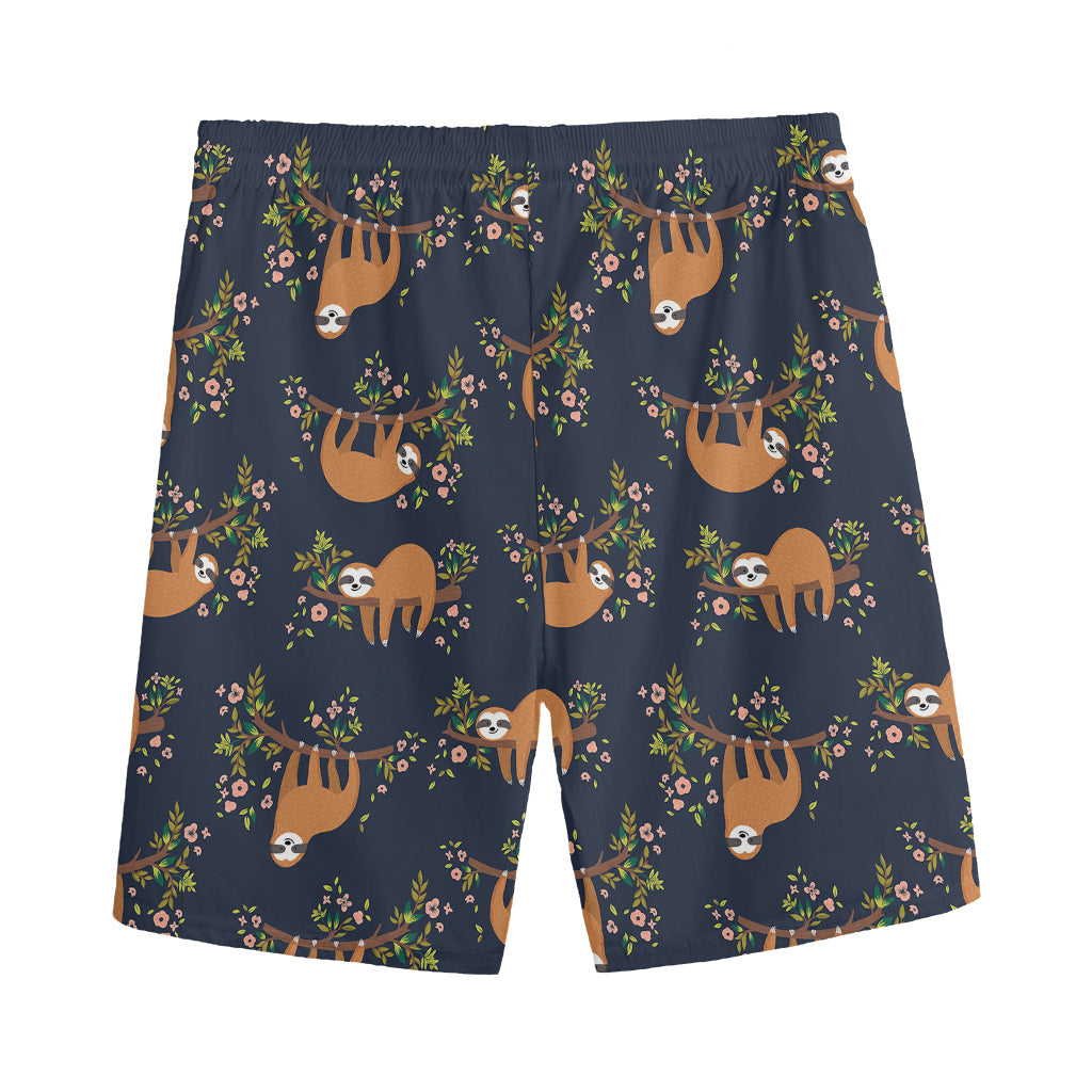 Cute Sloth Pattern Print Men's Sports Shorts