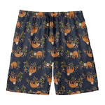 Cute Sloth Pattern Print Men's Swim Trunks