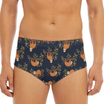 Cute Sloth Pattern Print Men's Triangle Swim Briefs