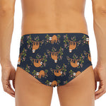 Cute Sloth Pattern Print Men's Triangle Swim Briefs