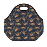 Cute Sloth Pattern Print Neoprene Lunch Bag