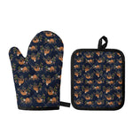 Cute Sloth Pattern Print Oven Mitt And Pot Holder Set
