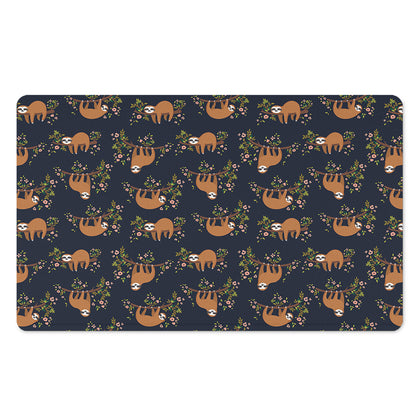 Cute Sloth Pattern Print Polyester Doormat