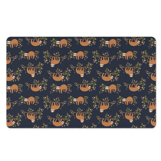 Cute Sloth Pattern Print Polyester Doormat
