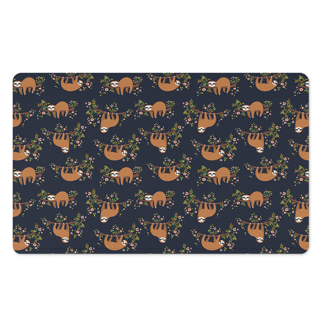 Cute Sloth Pattern Print Polyester Doormat