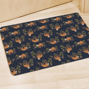 Cute Sloth Pattern Print Polyester Doormat