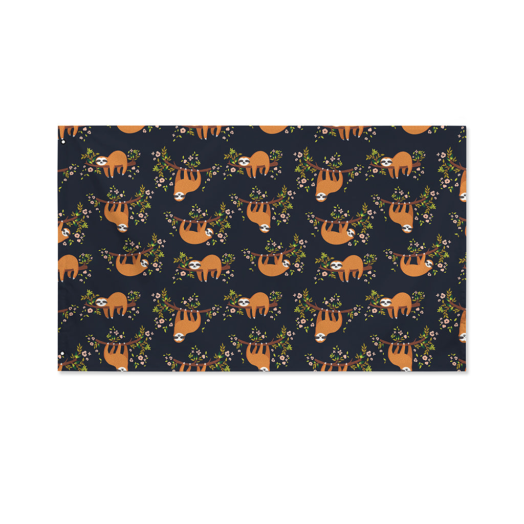 Cute Sloth Pattern Print Polyester Flag