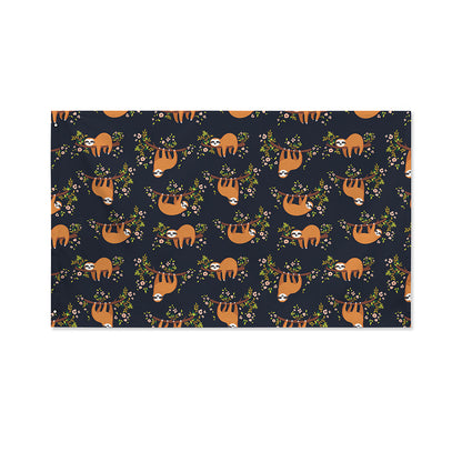 Cute Sloth Pattern Print Polyester Flag