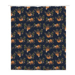 Cute Sloth Pattern Print Polyester Shower Curtain