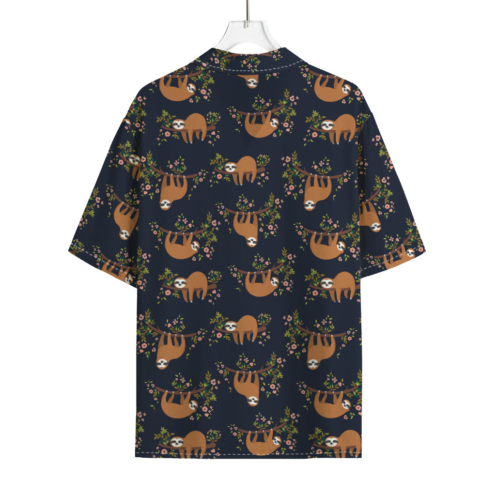 Cute Sloth Pattern Print Rayon Hawaiian Shirt