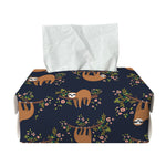 Cute Sloth Pattern Print Rectangle Tissue Box Cover