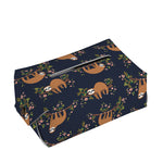 Cute Sloth Pattern Print Rectangle Tissue Box Cover