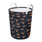 Cute Sloth Pattern Print Round Laundry Basket