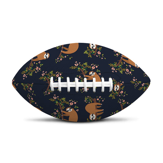 Cute Sloth Pattern Print Rugby Ball