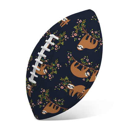 Cute Sloth Pattern Print Rugby Ball