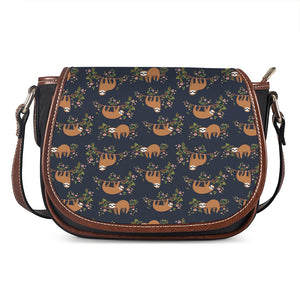 Cute Sloth Pattern Print Saddle Bag