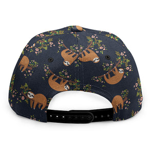 Cute Sloth Pattern Print Snapback Cap