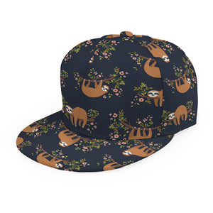 Cute Sloth Pattern Print Snapback Cap