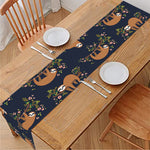 Cute Sloth Pattern Print Table Runner