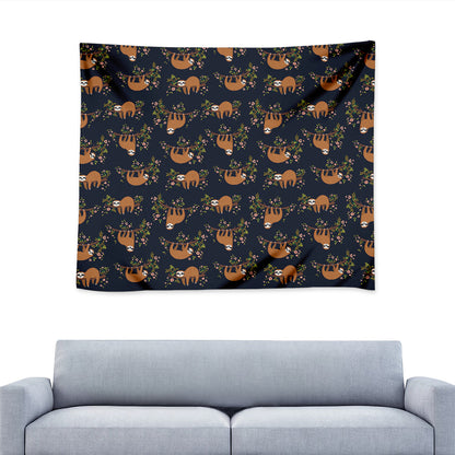 Cute Sloth Pattern Print Tapestry