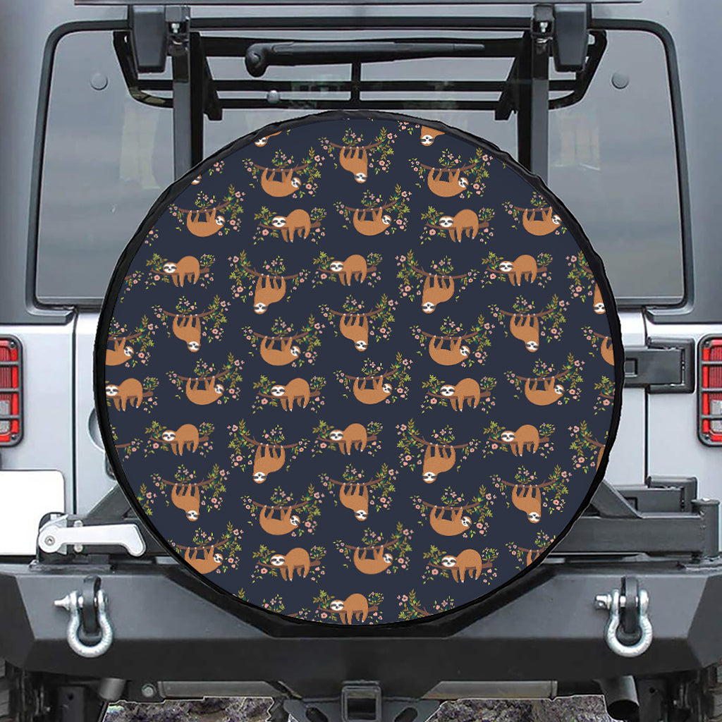 Cute Sloth Pattern Print Tire Cover