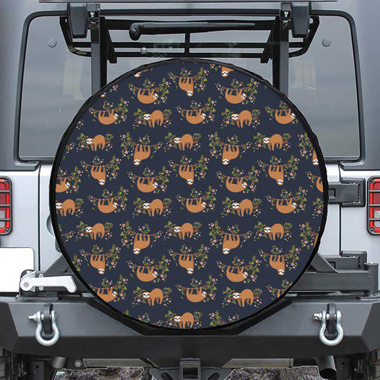 Cute Sloth Pattern Print Tire Cover
