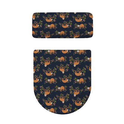 Cute Sloth Pattern Print Toilet Lid And Tank Cover Set