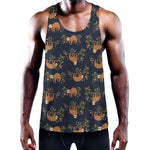 Cute Sloth Pattern Print Training Tank Top