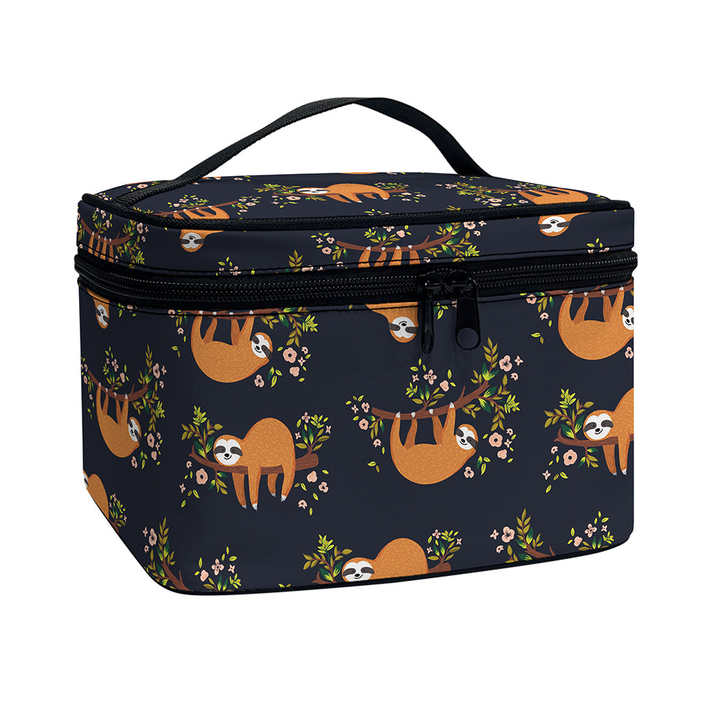 Cute Sloth Pattern Print Travel Makeup Bag