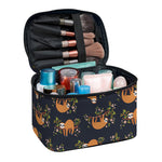 Cute Sloth Pattern Print Travel Makeup Bag