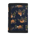 Cute Sloth Pattern Print Trifold Wallet