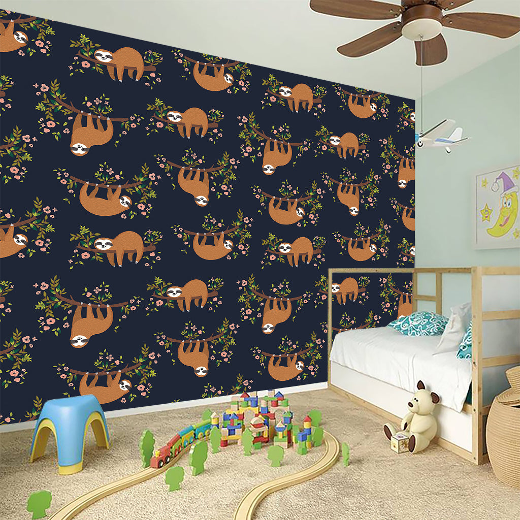 Cute Sloth Pattern Print Wall Sticker