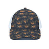 Cute Sloth Pattern Print White Mesh Trucker Cap