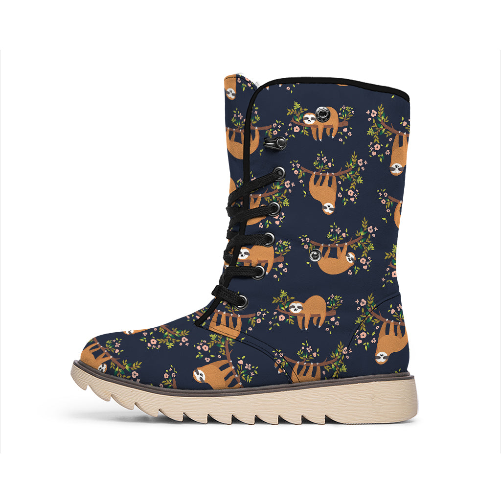 Cute Sloth Pattern Print Winter Boots