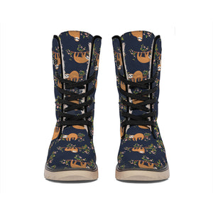 Cute Sloth Pattern Print Winter Boots