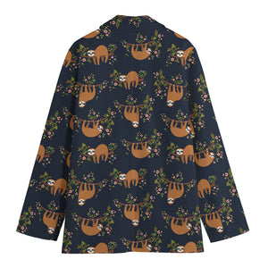 Cute Sloth Pattern Print Women's Blazer