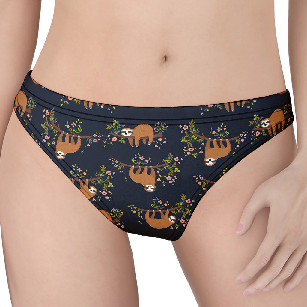 Cute Sloth Pattern Print Women's Thong