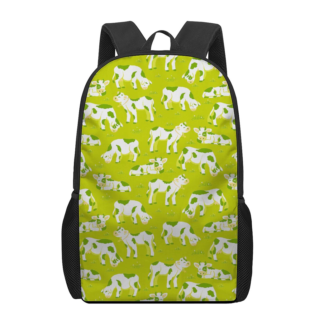 Cute Smiley Cow Pattern Print 17 Inch Backpack