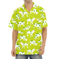 Cute Smiley Cow Pattern Print Aloha Shirt