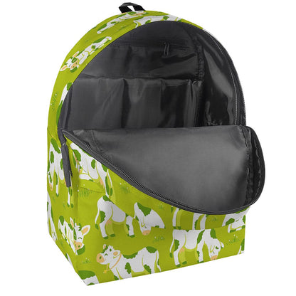 Cute Smiley Cow Pattern Print Backpack
